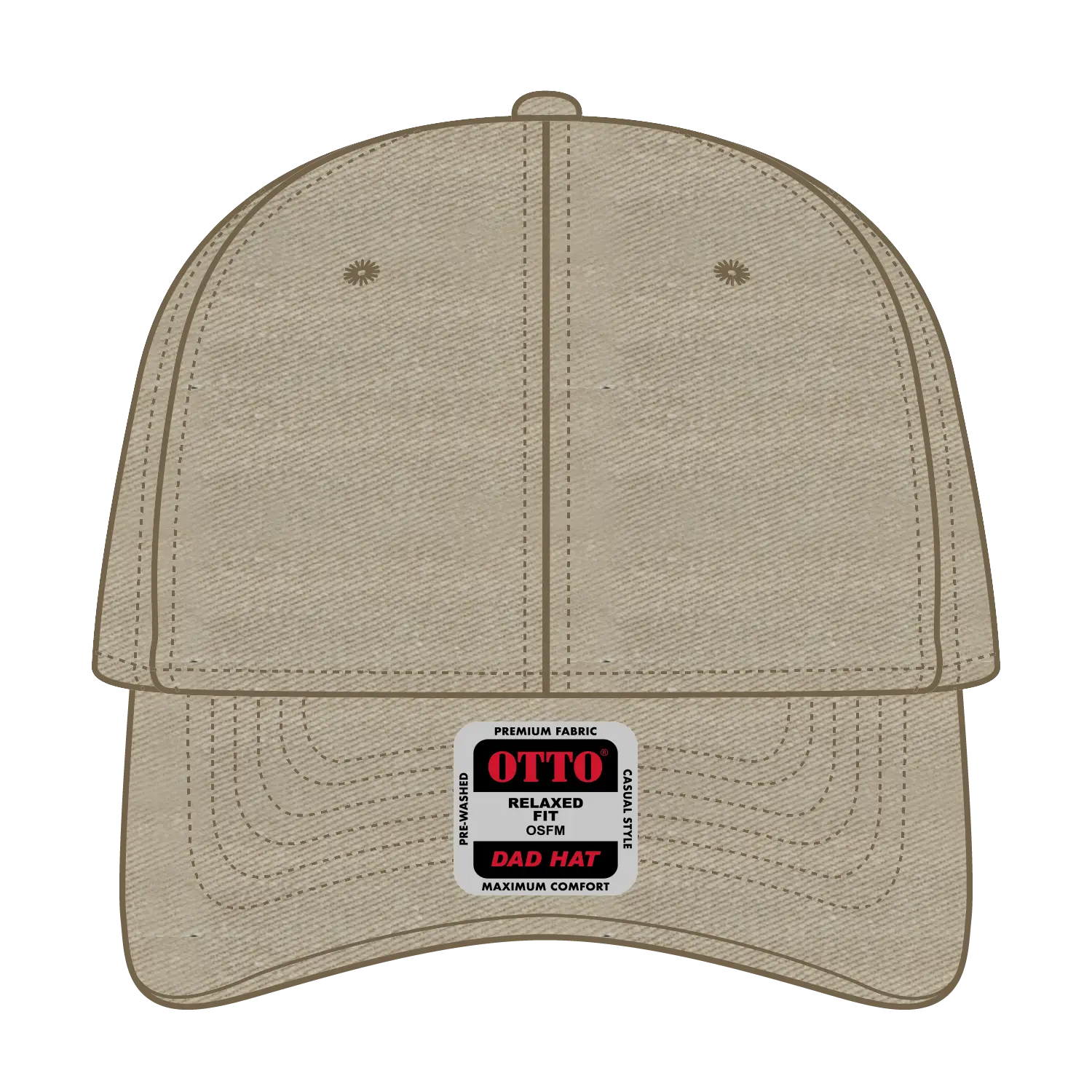 OTTO 18-202 6 Panel Low Profile Dad Cap - Khaki - Khaki / 6 1/2’’ - 7 5/8’’