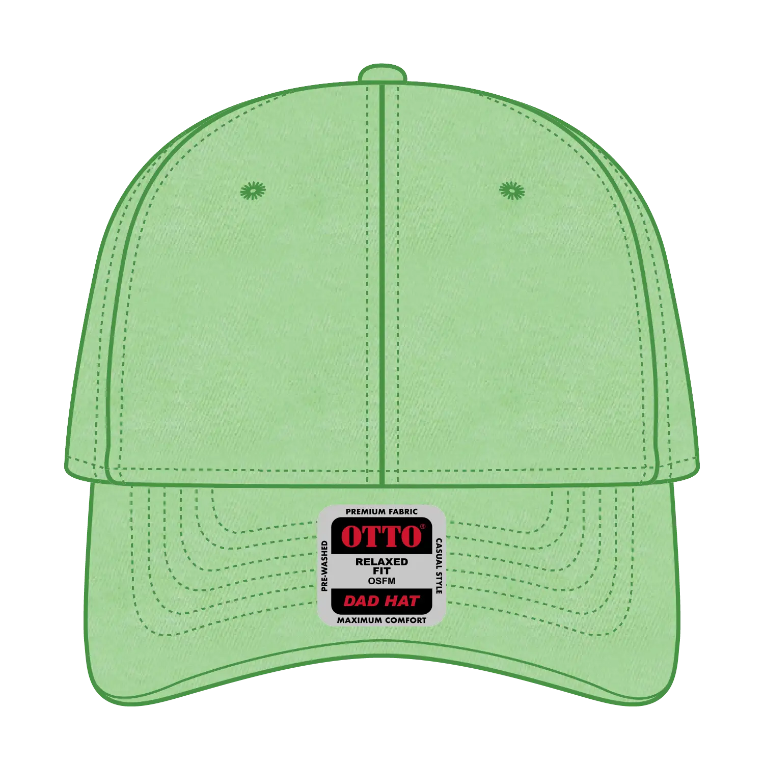 OTTO 18-202 6 Panel Low Profile Dad Cap - Lime - Lime / 6 1/2’’ - 7 5/8’’