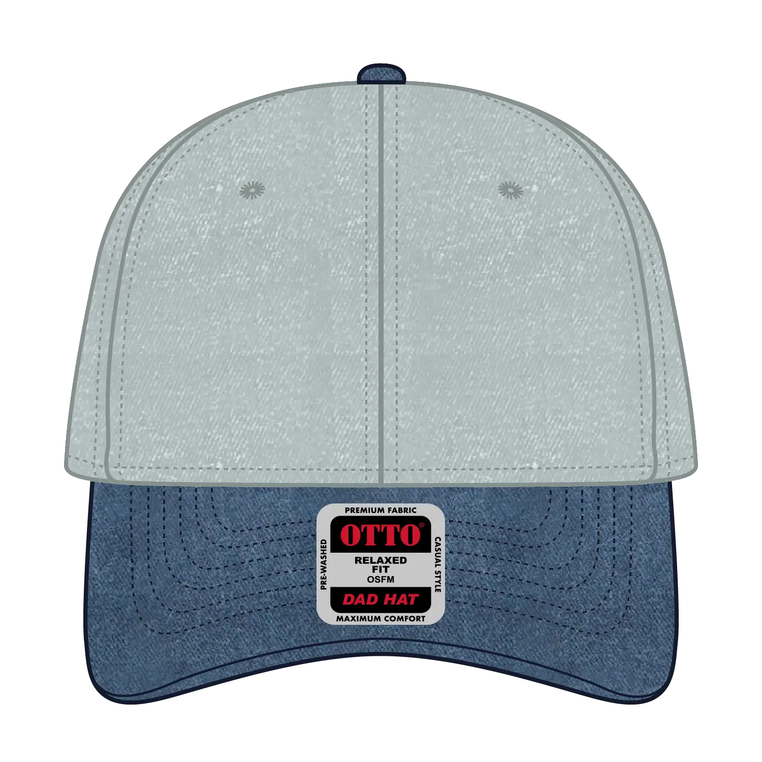 OTTO 18-202 6 Panel Low Profile Dad Cap - Nvy/Gry - Nvy/Gry / 6 1/2’’ - 7 5/8’’
