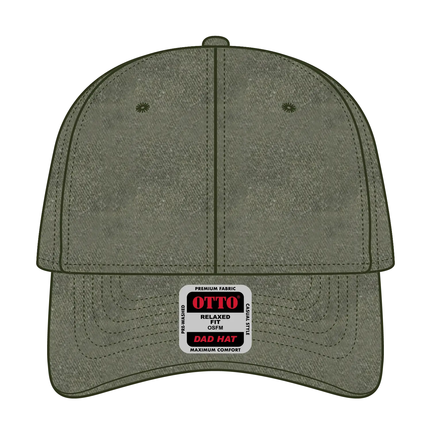 OTTO 18-202 6 Panel Low Profile Dad Cap - Ol. Green - Ol. Green / 6 1/2’’ - 7 5/8’’