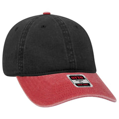 OTTO 18-202 6 Panel Low Profile Dad Cap - Red/Blk - Red/Blk / 6 1/2’’ - 7 5/8’’