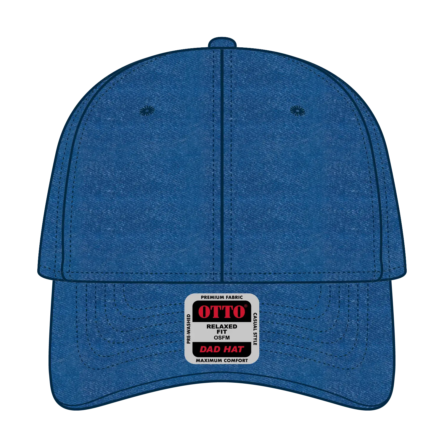 OTTO 18-202 6 Panel Low Profile Dad Cap - Royal - Royal / 6 1/2’’ - 7 5/8’’
