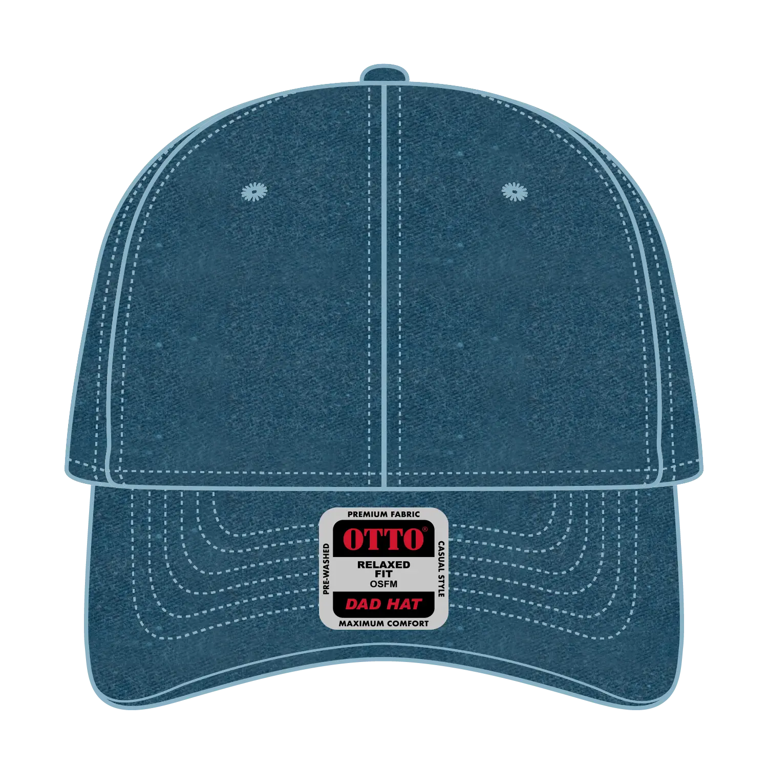 OTTO 18-202 6 Panel Low Profile Dad Cap - Sky Blue - Sky Blue / 6 1/2’’ - 7 5/8’’