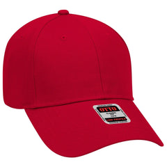 OTTO 18-553 6 Panel Low Profile Baseball Cap - Red - Red / 6 1/2’’ - 7 5/8’’
