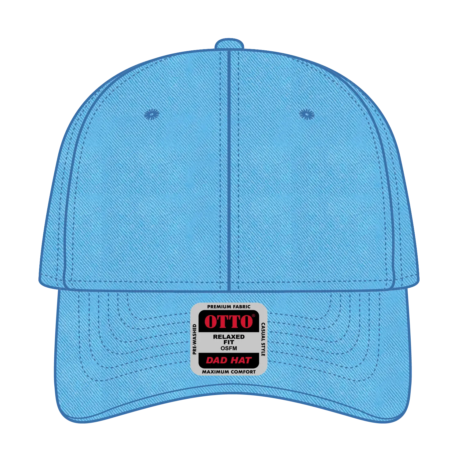 OTTO 18-692 6 Panel Low Profile Dad Cap - Aqua - Aqua / 6 1/2’’ - 7 5/8’’