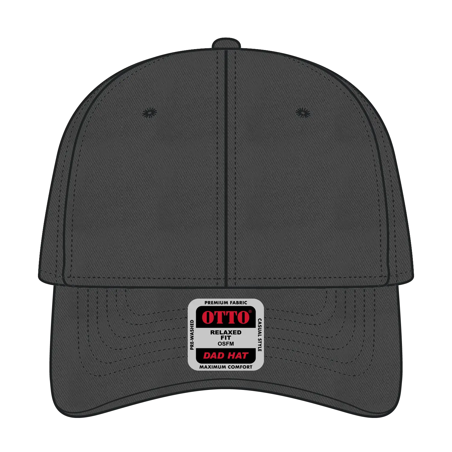 OTTO 18-692 6 Panel Low Profile Dad Cap - Char. Gray - Char. Gray / 6 1/2’’ - 7 5/8’’