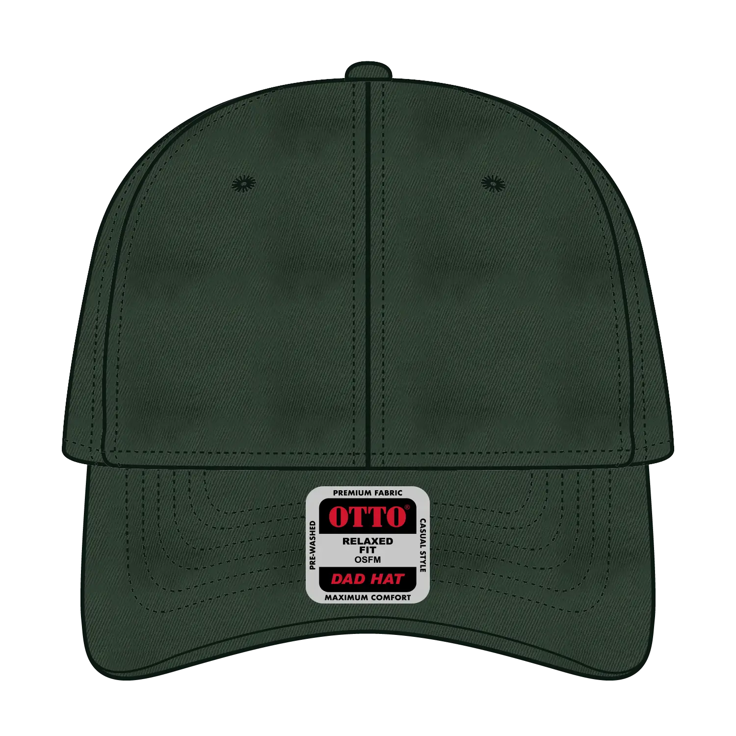 OTTO 18-692 6 Panel Low Profile Dad Cap - Dk. Green - Dk. Green / 6 1/2’’ - 7 5/8’’