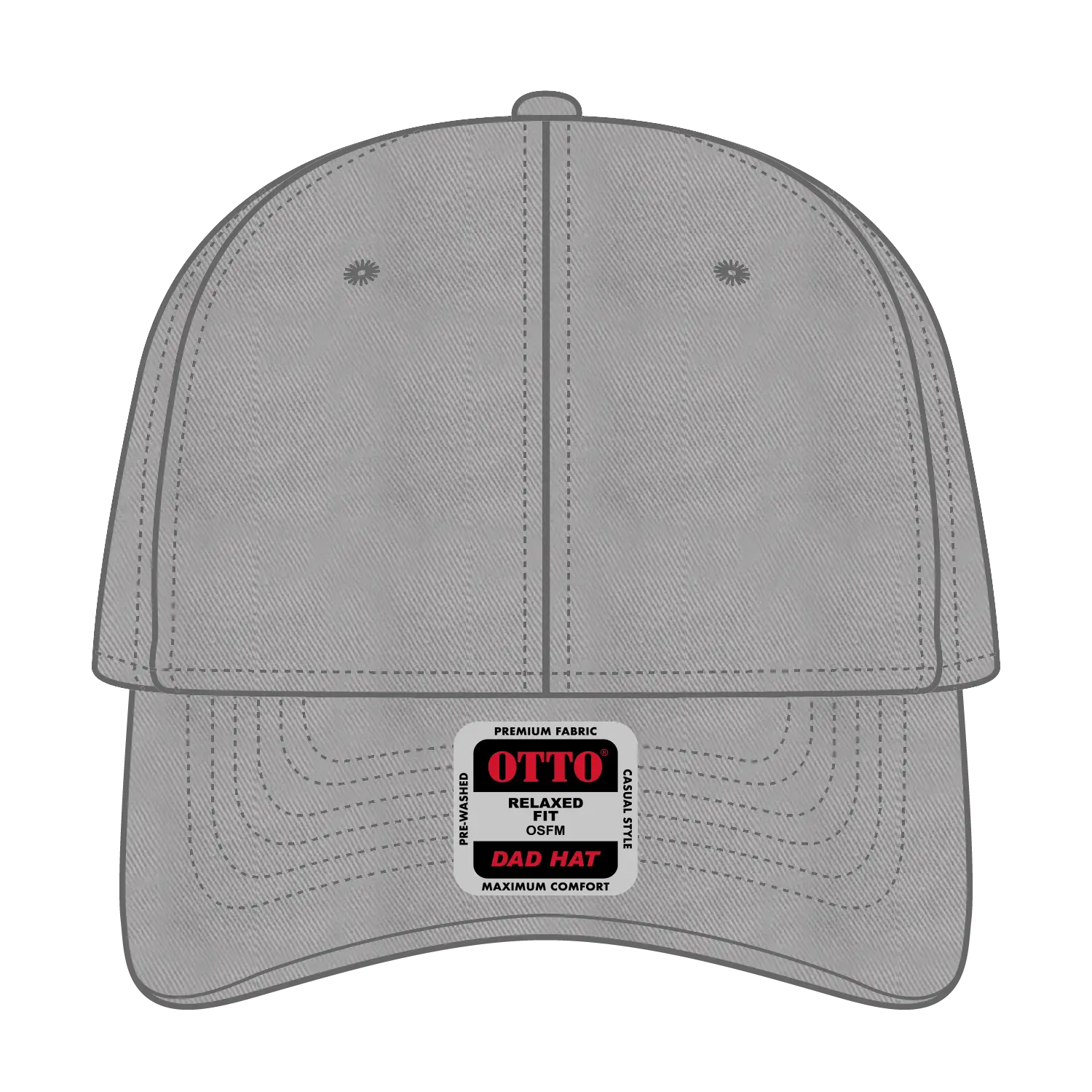 OTTO 18-692 6 Panel Low Profile Dad Cap - Gray - Gray / 6 1/2’’ - 7 5/8’’