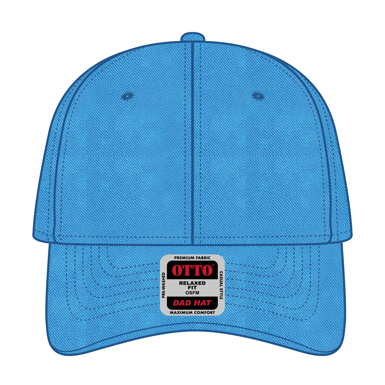 OTTO 18-692 6 Panel Low Profile Dad Cap - Lake Blue - Lake Blue / 6 1/2’’ - 7 5/8’’