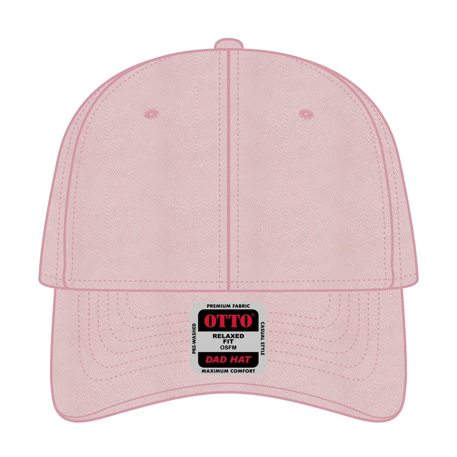 OTTO 18-692 6 Panel Low Profile Dad Cap - Soft Pink - Soft Pink / 6 1/2’’ - 7 5/8’’