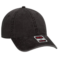 OTTO 18-711 6 Panel Low Profile Dad Cap - Black - Black / 6 1/2’’ - 7 5/8’’
