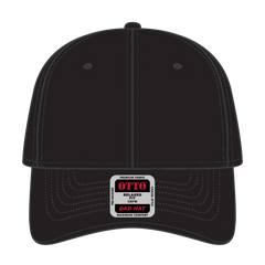 OTTO 18-711 6 Panel Low Profile Dad Cap - Black - Black / 6 1/2’’ - 7 5/8’’