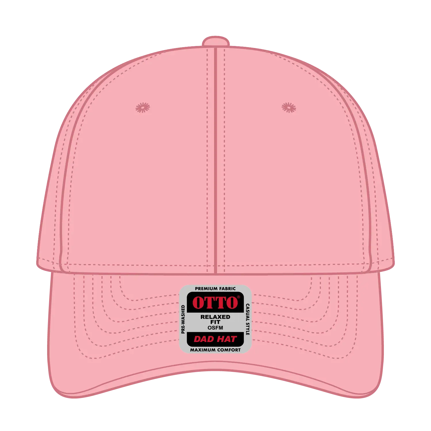 OTTO 18-711 6 Panel Low Profile Dad Cap - Pink - Pink / 6 1/2’’ - 7 5/8’’