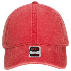 OTTO 18-711 6 Panel Low Profile Dad Cap - Red - Red / 6 1/2’’ - 7 5/8’’