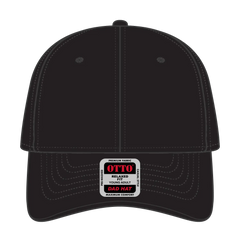 OTTO 18-772 6 Panel Low Profile Dad Cap - Black - Black / 6 1/2’’ - 7 5/8’’