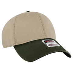 OTTO 18-772 6 Panel Low Profile Dad Cap - Dk.Grn/Kha - Dk.Grn/Kha / 6 1/2’’ - 7 5/8’’