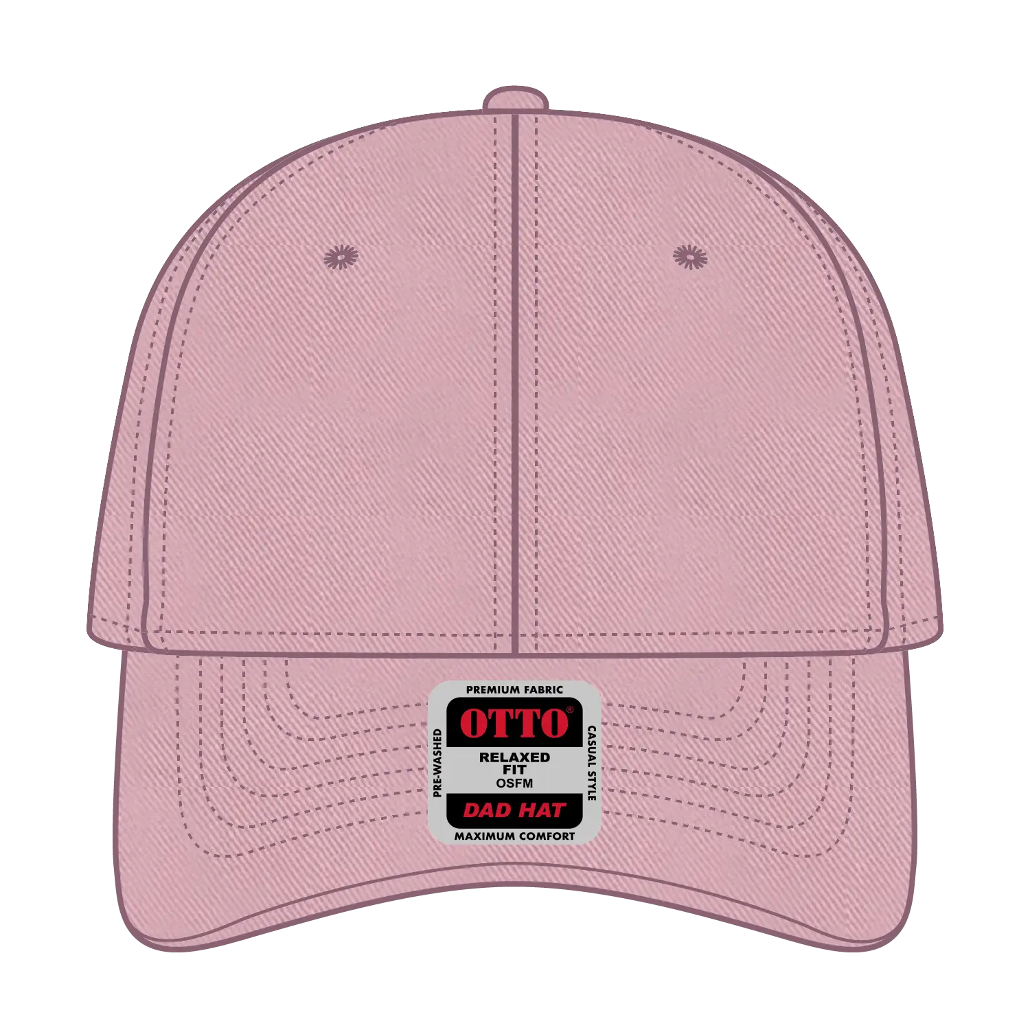 OTTO 18-772 6 Panel Low Profile Dad Cap - Dusty Rose - Dusty Rose / 6 1/2’’ - 7 5/8’’