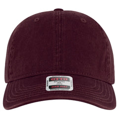 OTTO 18-772 6 Panel Low Profile Dad Cap - Maroon - Maroon / 6 1/2’’ - 7 5/8’’