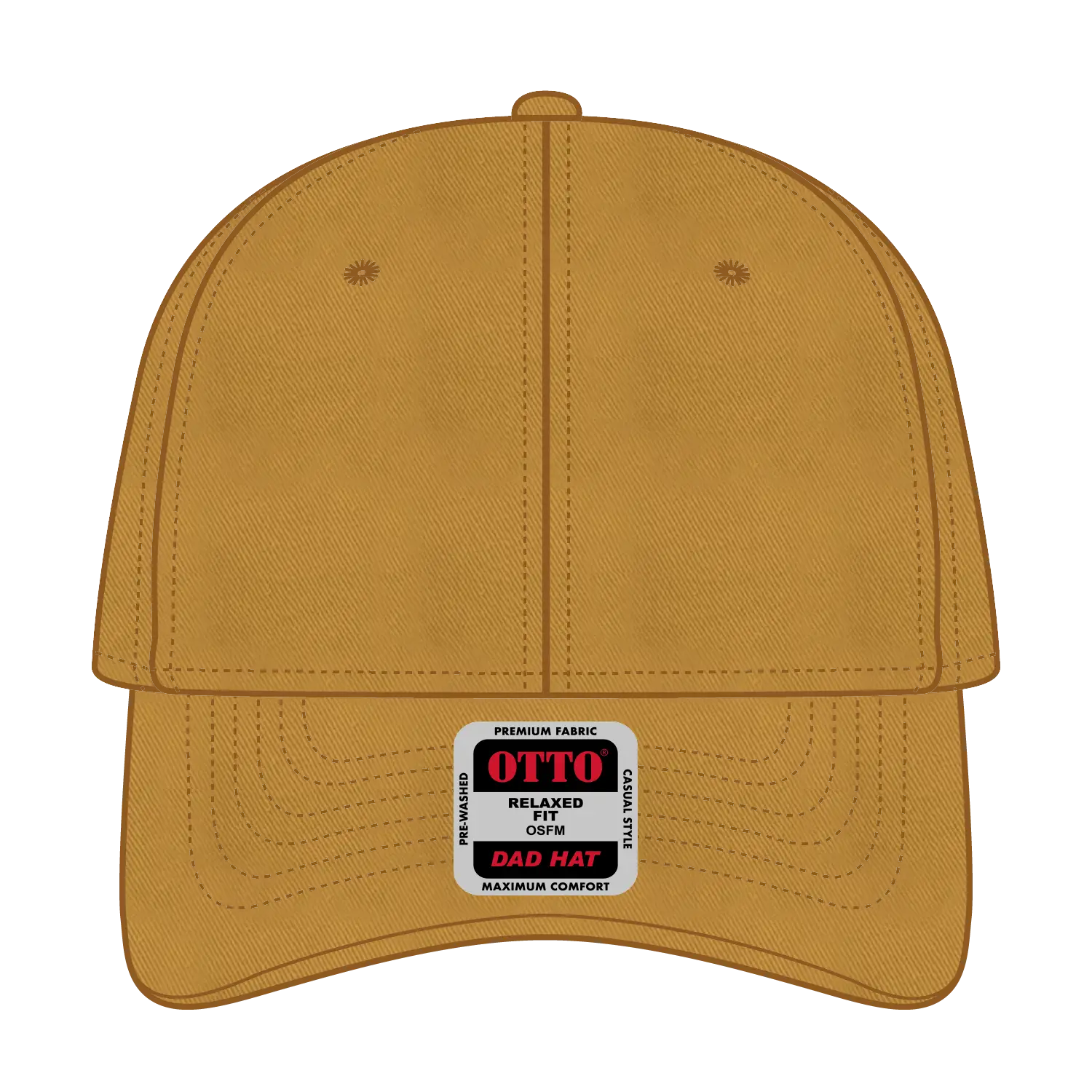 OTTO 18-772 6 Panel Low Profile Dad Cap - Mustard - Mustard / 6 1/2’’ - 7 5/8’’