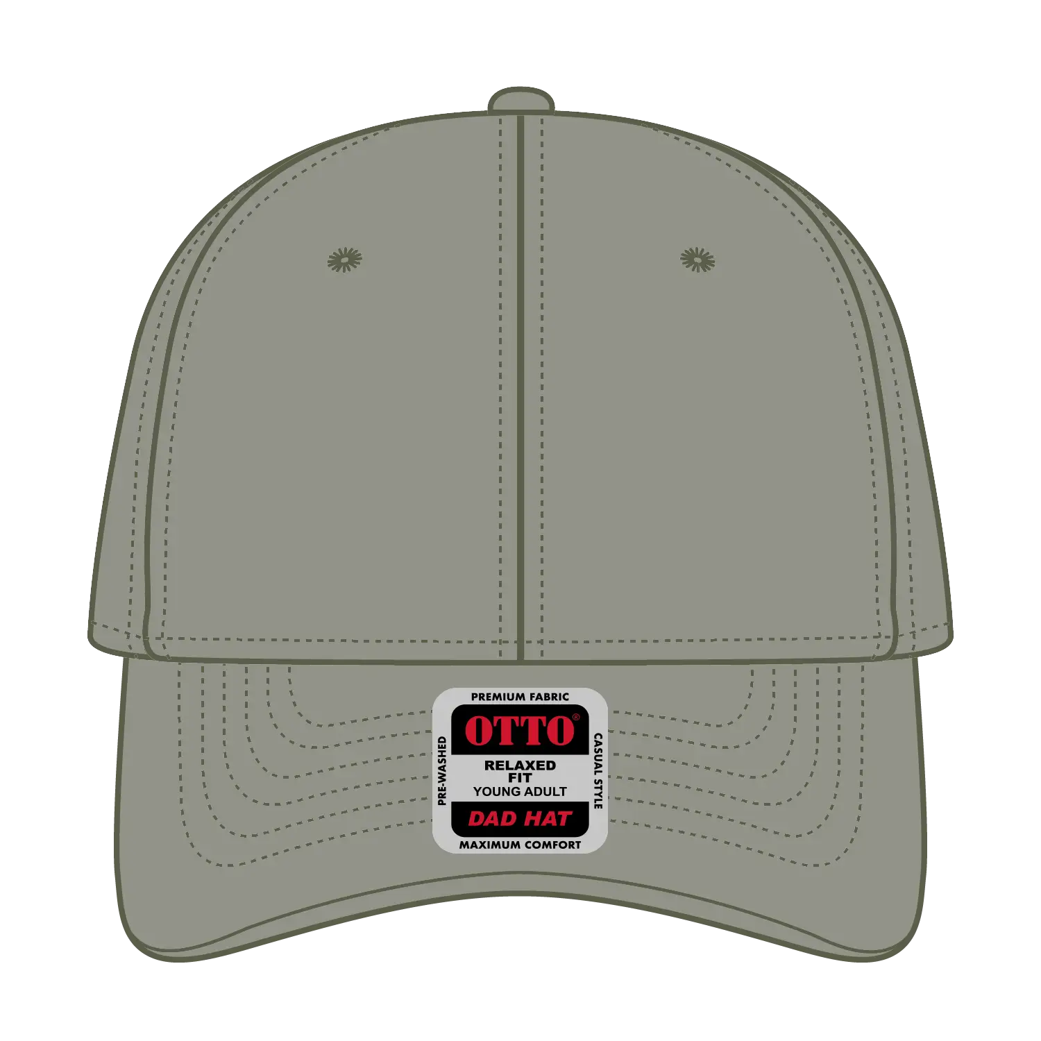 OTTO 18-772 6 Panel Low Profile Dad Cap - Ol. Green - Ol. Green / 6 1/2’’ - 7 5/8’’