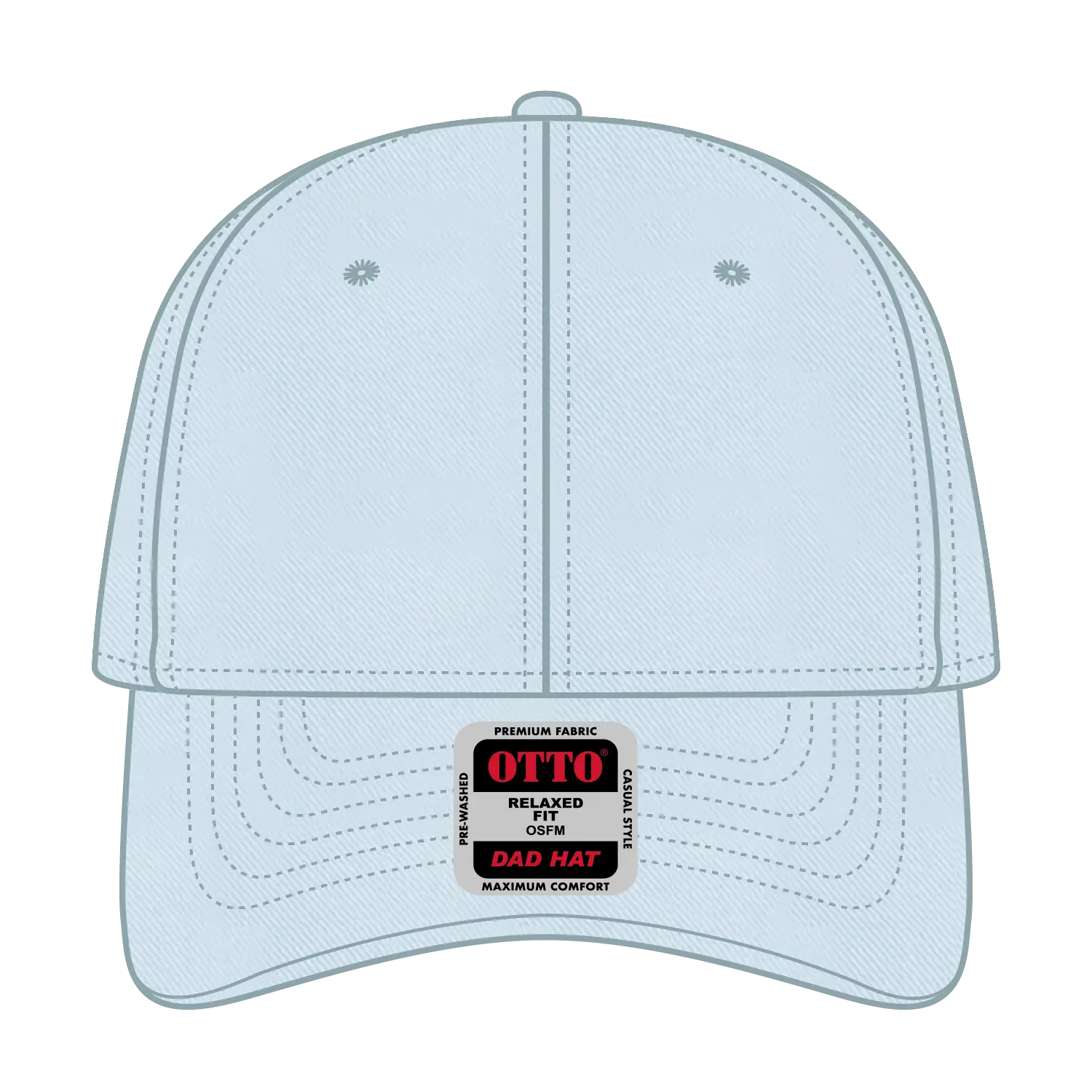 OTTO 18-772 6 Panel Low Profile Dad Cap - Powder Blue - Powder Blue / 6 1/2’’ - 7 5/8’’