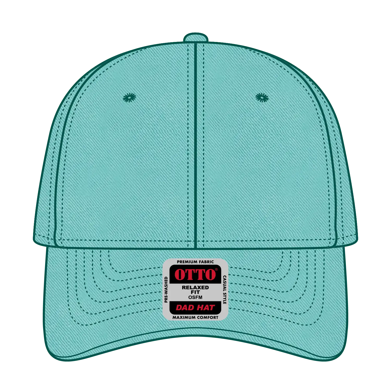 OTTO 18-772 6 Panel Low Profile Dad Cap - Turquoise - Turquoise / 6 1/2’’ - 7 5/8’’