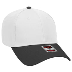 OTTO 19-061 6 Panel Low Profile Baseball Cap - Blk/Wht - Blk/Wht / 6 1/2’’ - 7 5/8’’