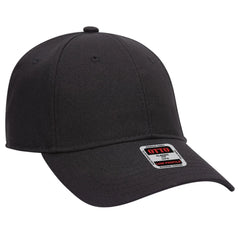 OTTO 19-1066 6 Panel Low Profile Baseball Cap - Black - Black / 6 1/2’’ - 7 5/8’’