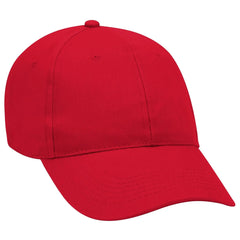 OTTO 19-1109 6 Panel Low Profile Baseball Cap - Red - Red / 6 1/2’’ - 7 5/8’’