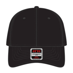 OTTO 19-1122 6 Panel Low Profile Baseball Cap - Black - Black / 6 1/2’’ - 7 5/8’’