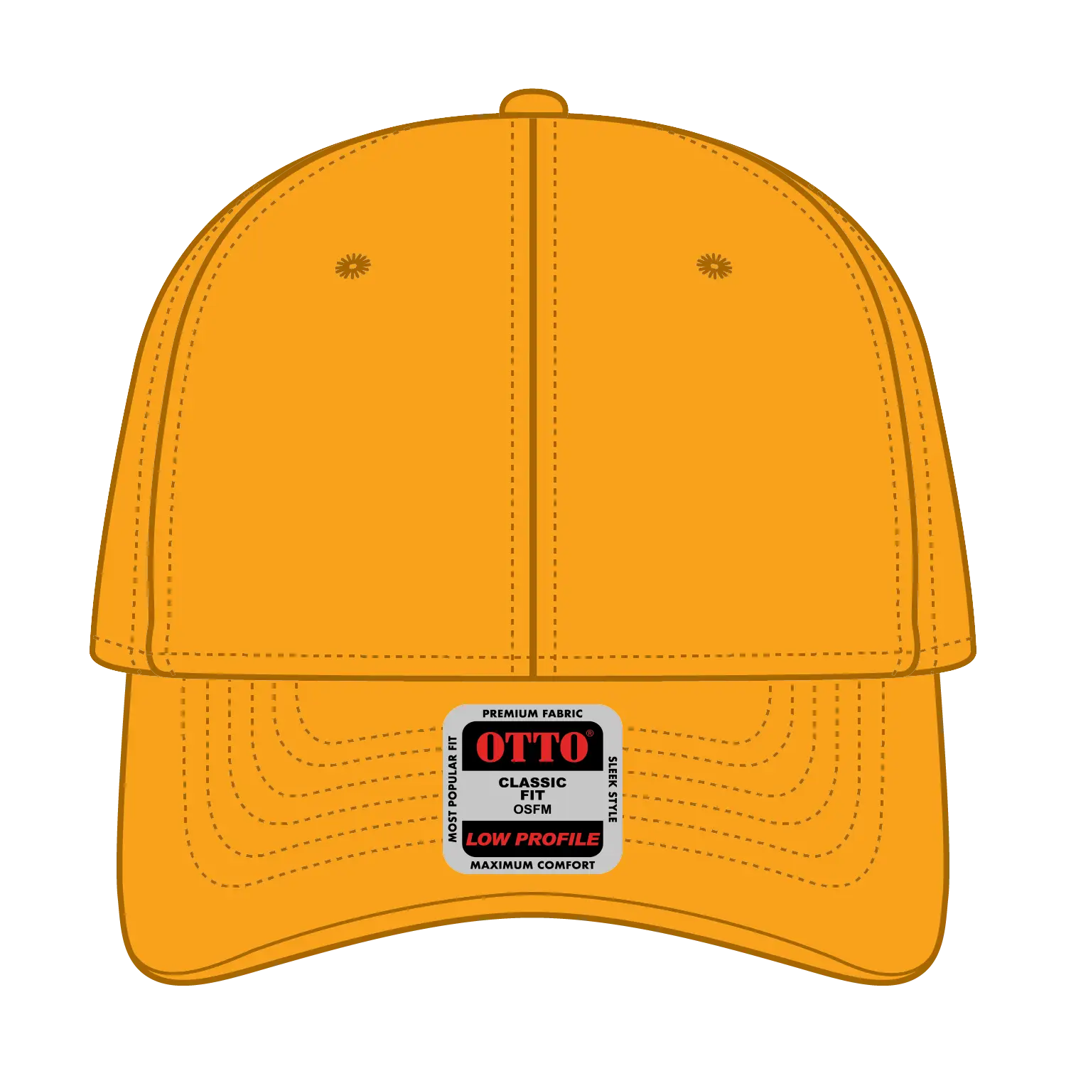 OTTO 19-1203 6 Panel Low Profile Baseball Cap - Gold - Gold / 6 1/2’’ - 7 5/8’’