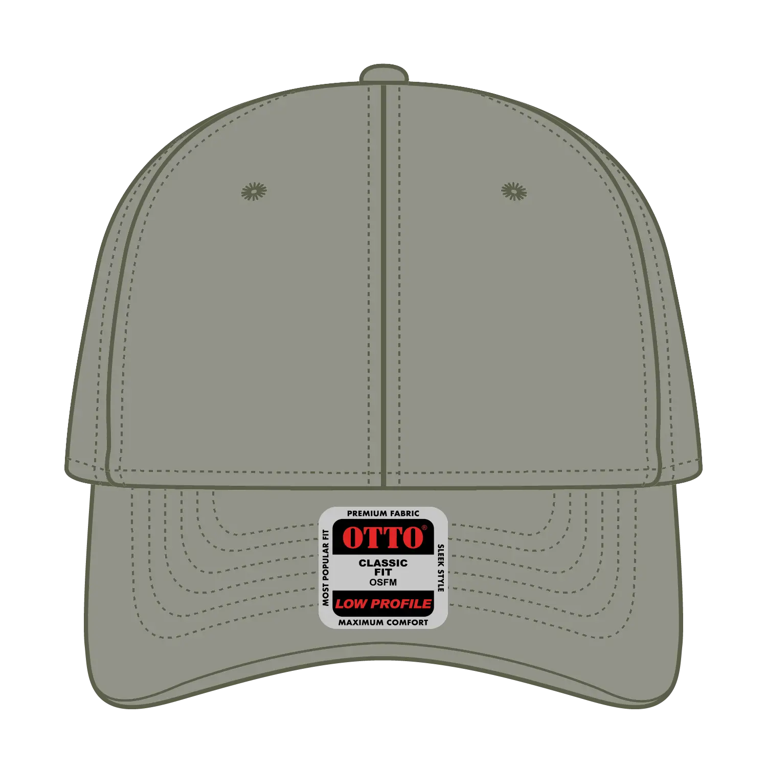 OTTO 19-1203 6 Panel Low Profile Baseball Cap - Ol. Green - Ol. Green / 6 1/2’’ - 7 5/8’’