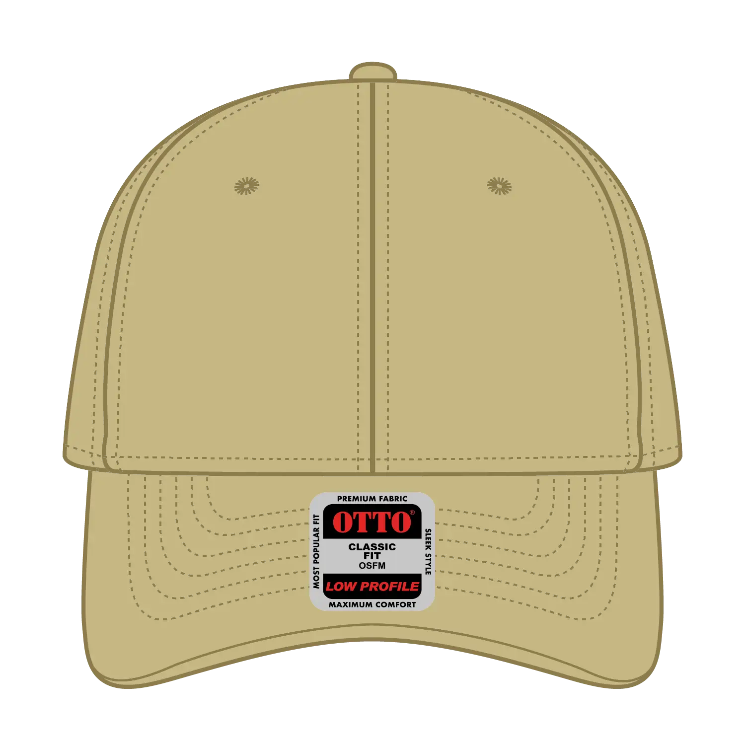OTTO 19-1203 6 Panel Low Profile Baseball Cap - Vegas Gold - Vegas Gold / 6 1/2’’ - 7 5/8’’