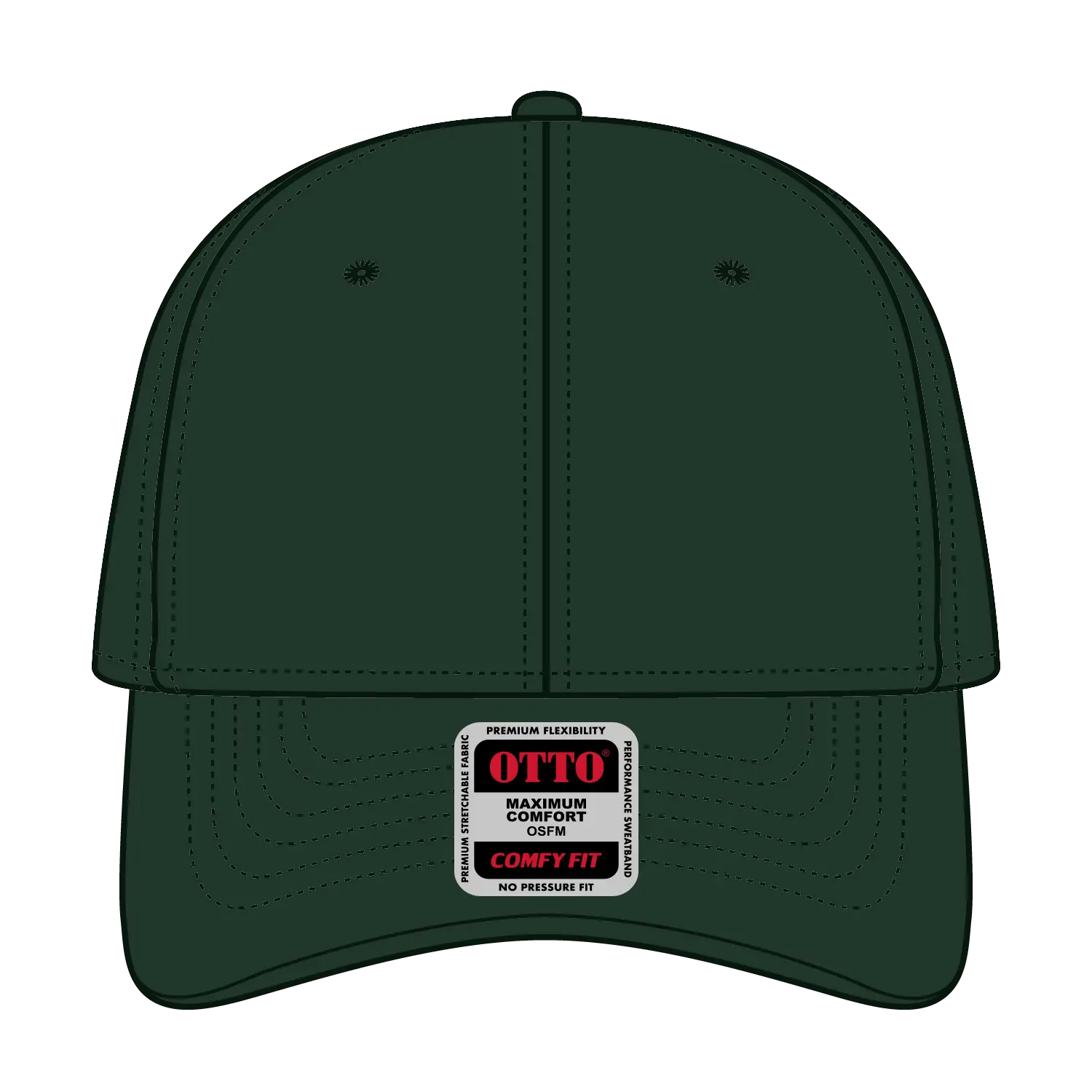 OTTO 19-1227 ’OTTO Comfy Fit’ 6 Panel Low Profile Baseball Cap - Dk. Green - Dk. Green / 6 1/2’’ - 7 5/8’’