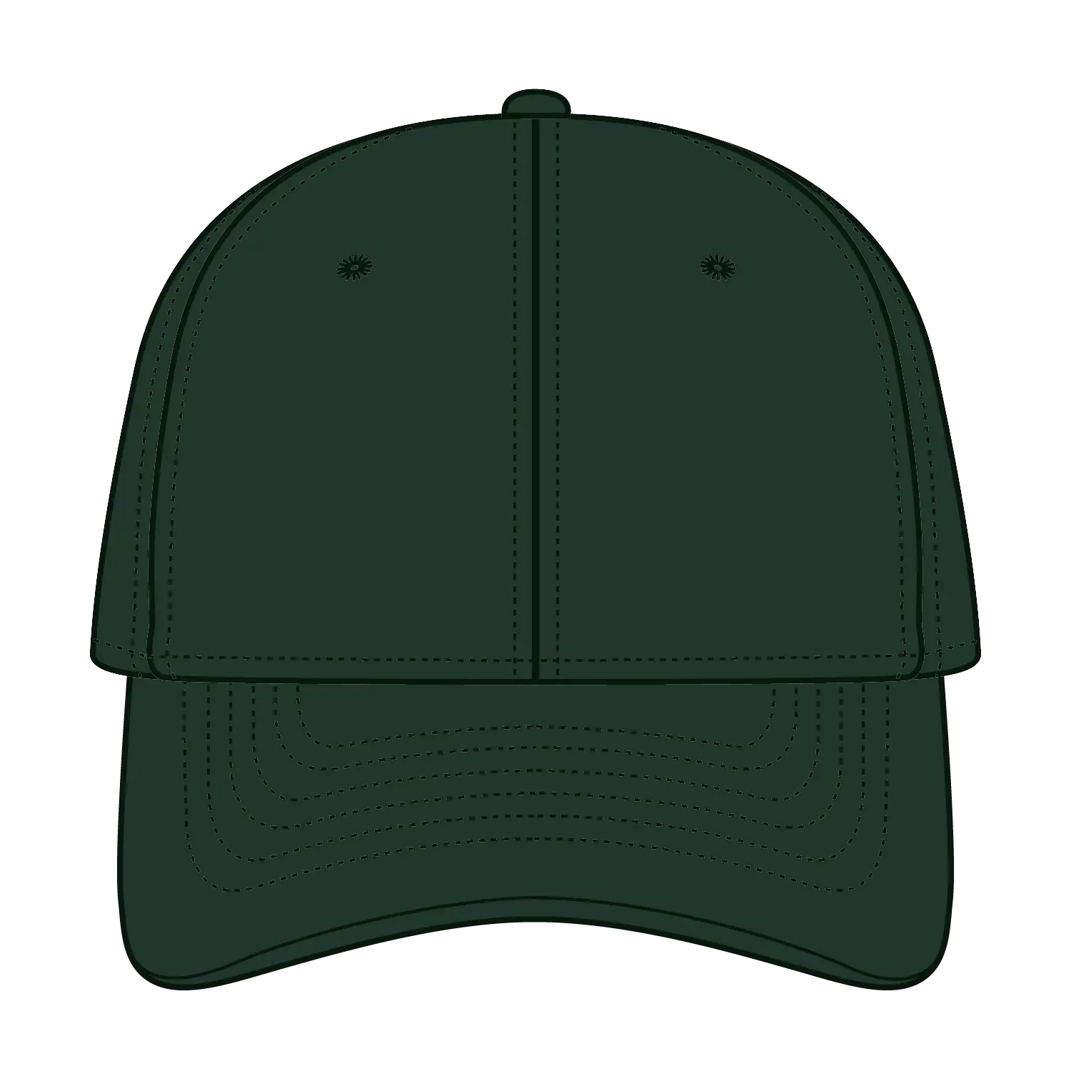 OTTO 19-1229 6 Panel Low Profile Baseball Cap - Dk. Green - Dk. Green / 6 1/2’’ - 7 5/8’’
