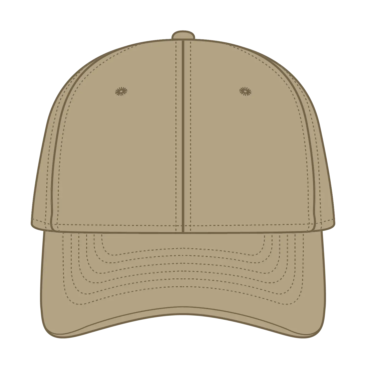 OTTO 19-1229 6 Panel Low Profile Baseball Cap - Khaki - Khaki / 6 1/2’’ - 7 5/8’’