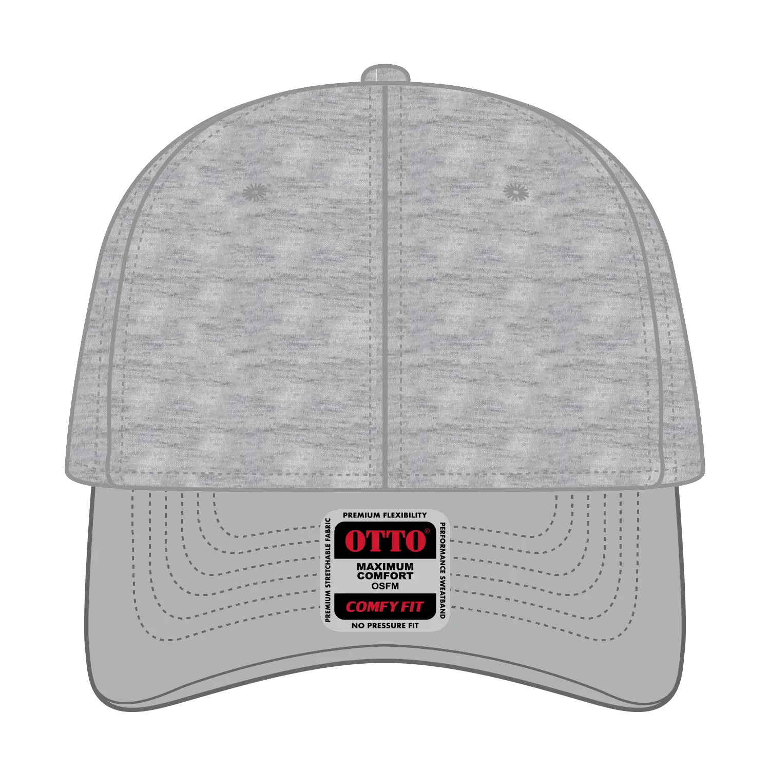 OTTO 19-1232 ’OTTO Comfy Fit’ 6 Panel Low Profile Baseball Cap - Gry/H. Gry - Gry/H. Gry / 6 1/2’’ - 7 5/8’’