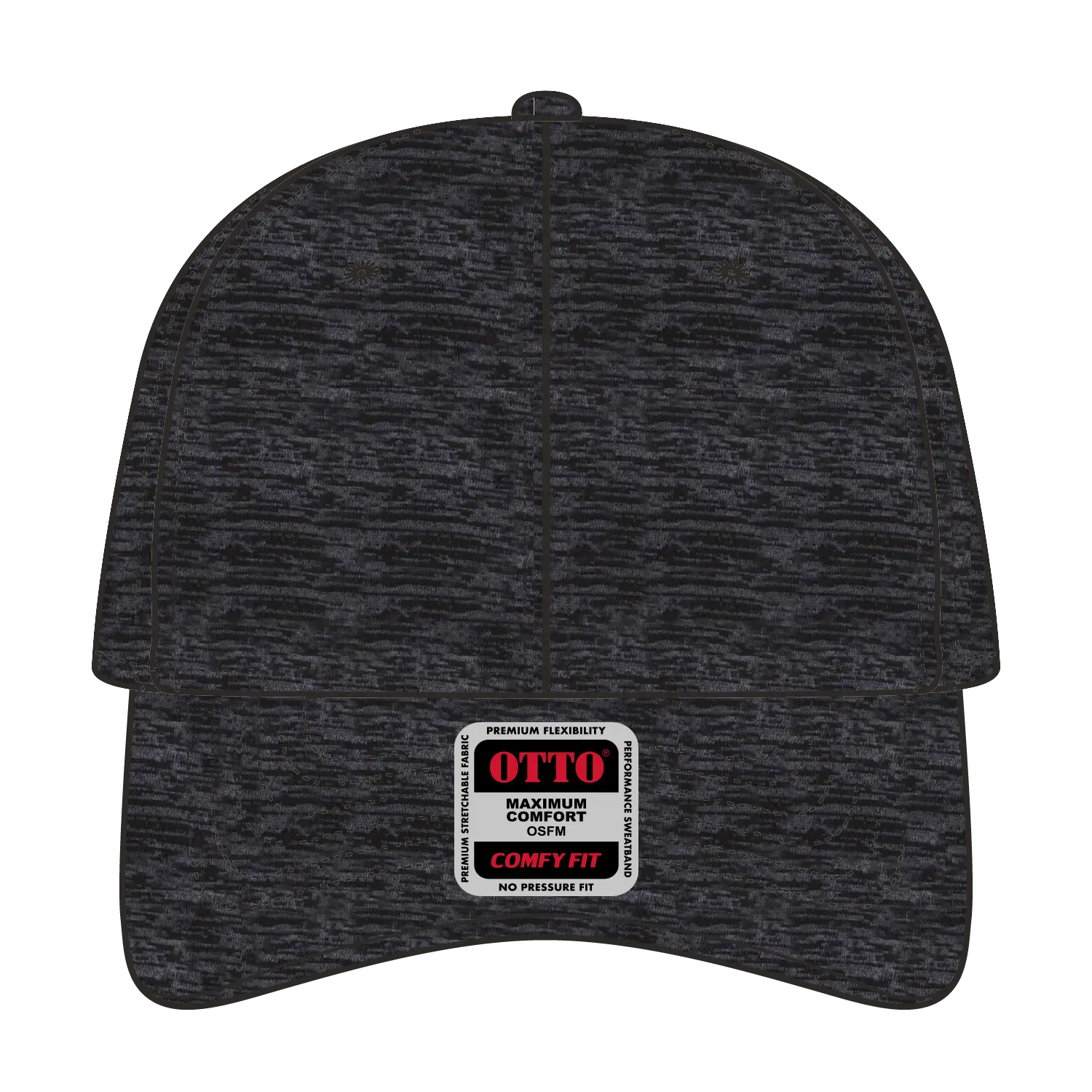 OTTO 19-1232 ’OTTO Comfy Fit’ 6 Panel Low Profile Baseball Cap - Heath. Black - Heath. Black / 6 1/2’’ - 7 5/8’’