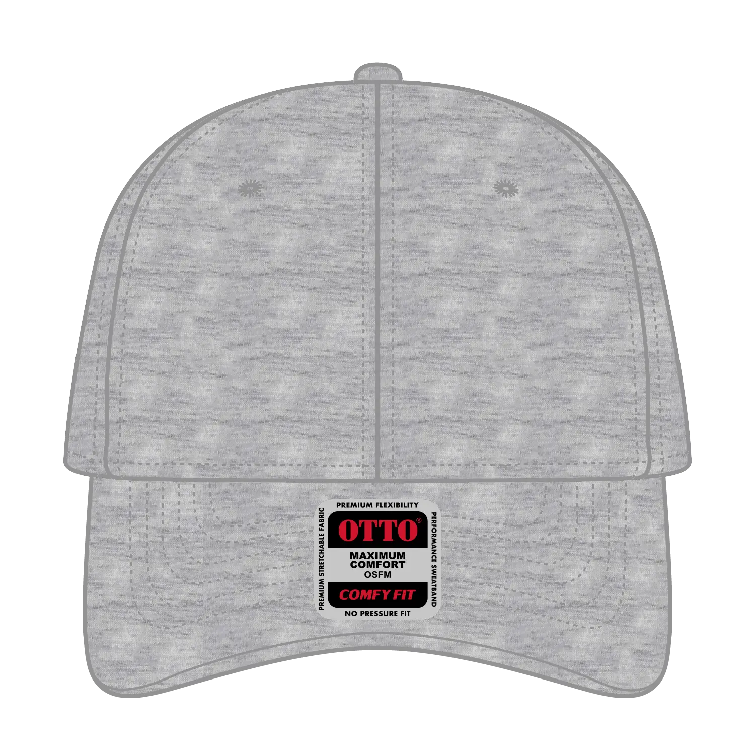 OTTO 19-1232 ’OTTO Comfy Fit’ 6 Panel Low Profile Baseball Cap - Heath. Gray - Heath. Gray / 6 1/2’’ - 7 5/8’’