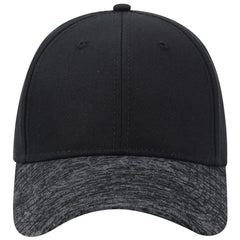 OTTO 19-1232A 6 Panel Low Profile Baseball Cap - Hth.Blk/Blk - Hth.Blk/Blk / 6 1/2’’ - 7 5/8’’