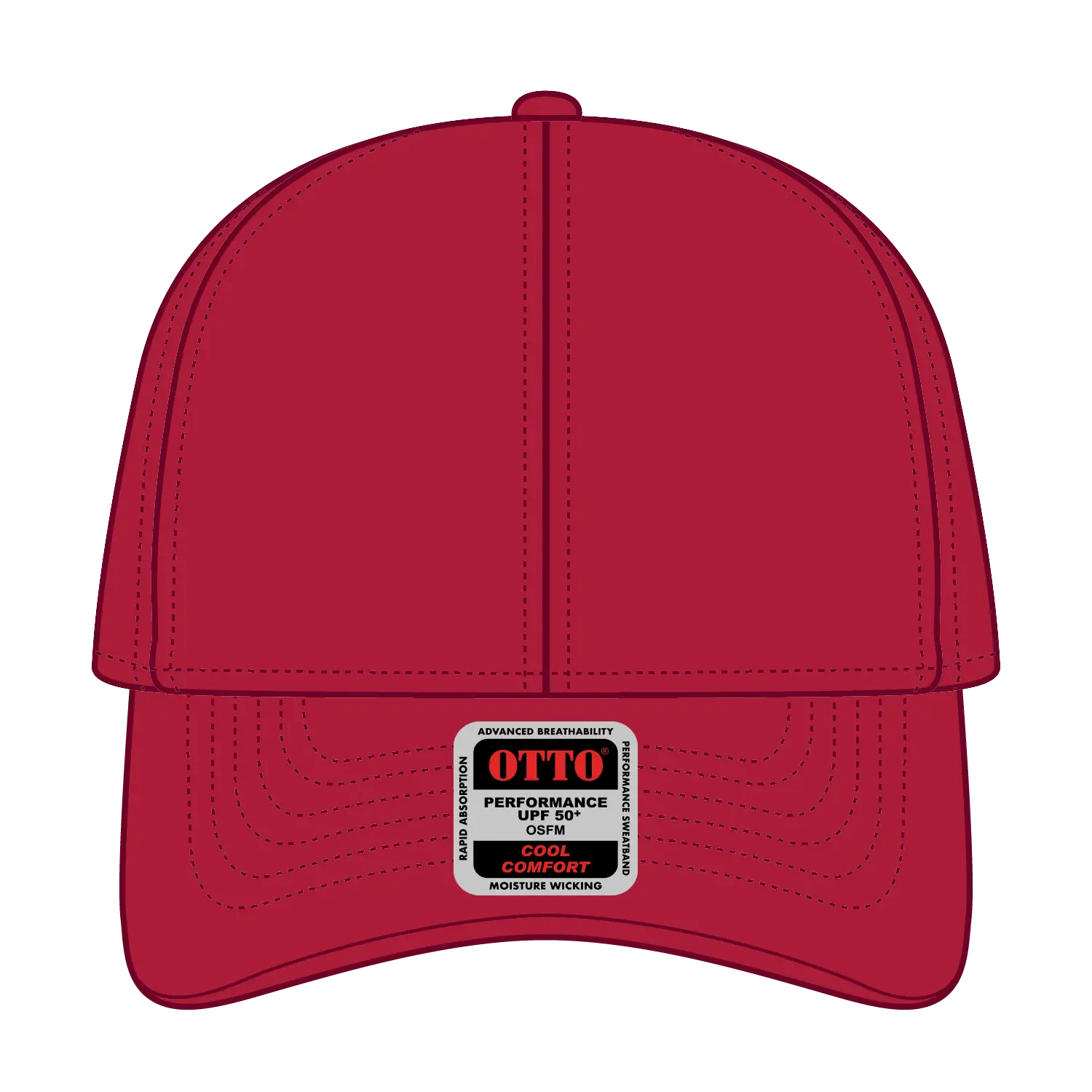 OTTO 19-1253 Upf 50+ 6 Panel Low Profile Baseball Cap - Red - Red / 6 1/2’’ - 7 5/8’’