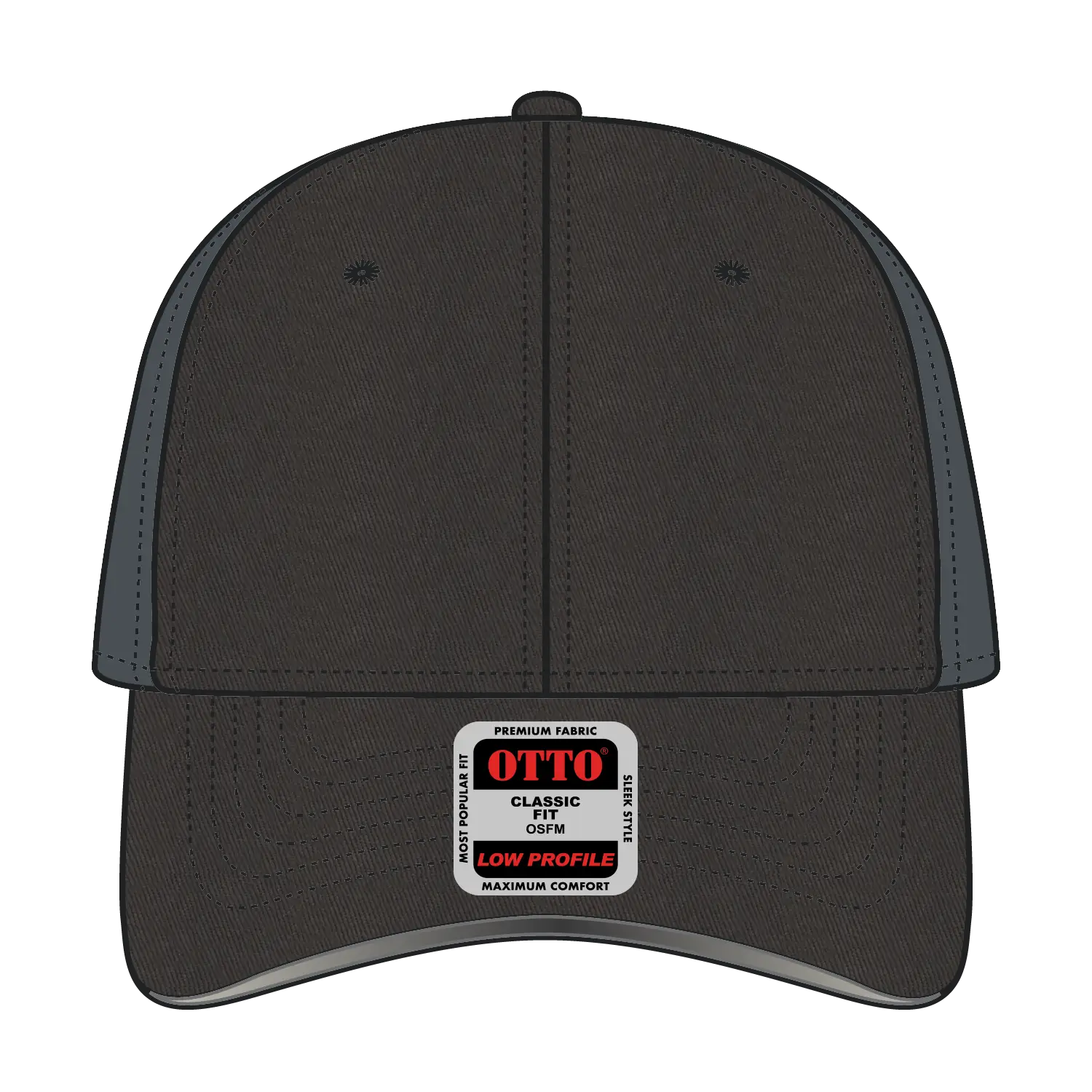 OTTO 19-1261 Reflective 6 Panel Low Profile Baseball Cap - Char. Gray - Char. Gray / 6 1/2’’ - 7 5/8’’
