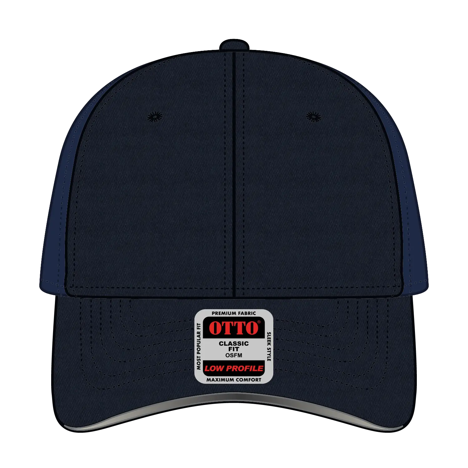 OTTO 19-1261 Reflective 6 Panel Low Profile Baseball Cap - Navy - Navy / 6 1/2’’ - 7 5/8’’