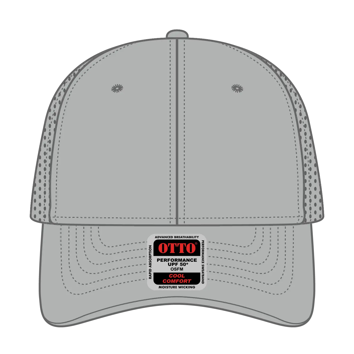 OTTO 19-1275 6 Panel Low Profile Baseball Cap - Gray - Gray / 6 1/2’’ - 7 5/8’’