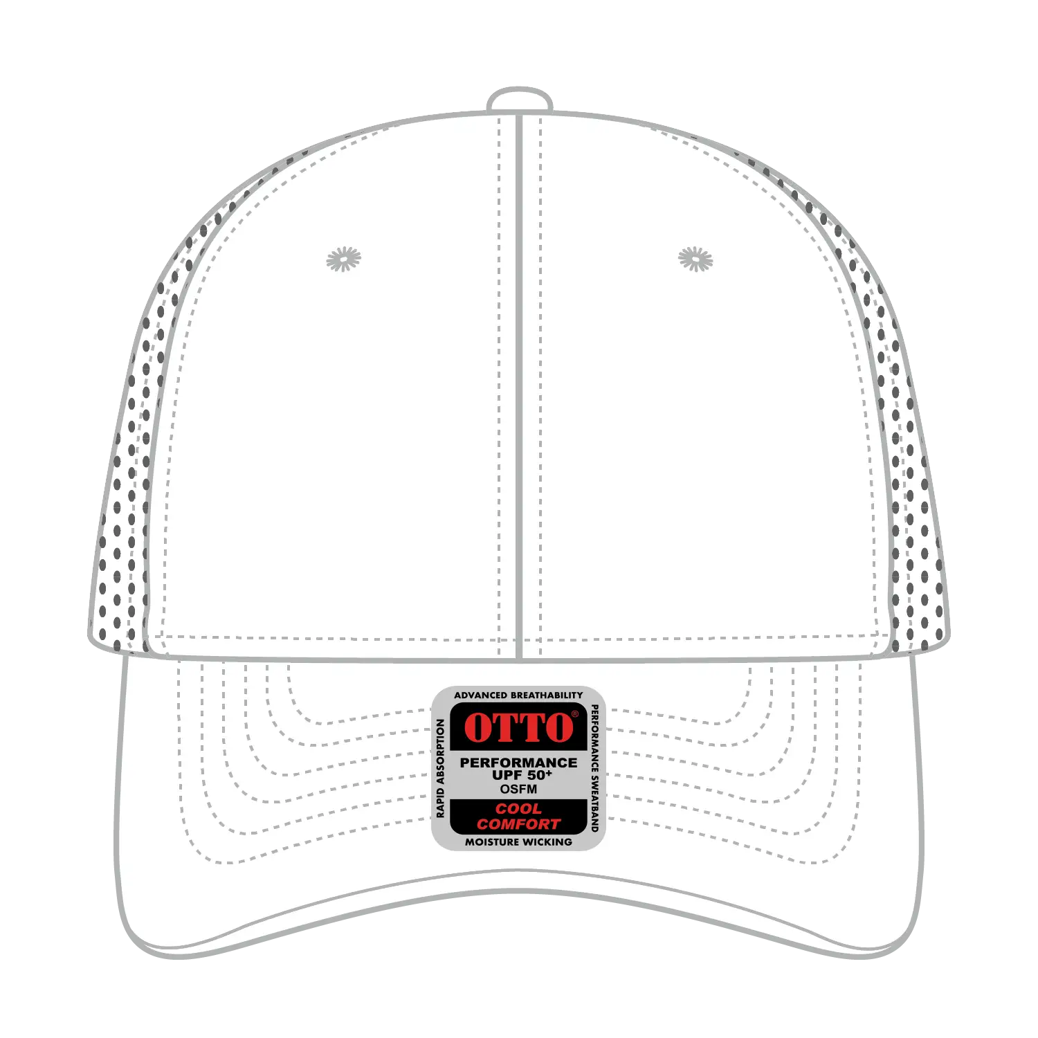 OTTO 19-1275 6 Panel Low Profile Baseball Cap - White - White / 6 1/2’’ - 7 5/8’’