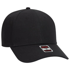 OTTO 19-1277 6 Panel Low Profile Baseball Cap - Black - Black / 6 1/2’’ - 7 5/8’’