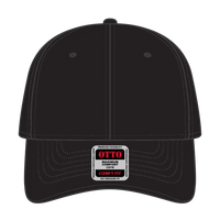 OTTO 19-1283 ’OTTO Comfy Fit’ 6 Panel Low Profile Baseball Cap - Black - Black / 6 1/2’’ - 7 5/8’’