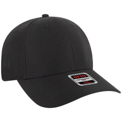 OTTO 19-1319 6 Panel Low Profile Baseball Cap - Black - Black / 6 1/2’’ - 7 5/8’’