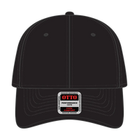 OTTO 19-1319 6 Panel Low Profile Baseball Cap - Black - Black / 6 1/2’’ - 7 5/8’’
