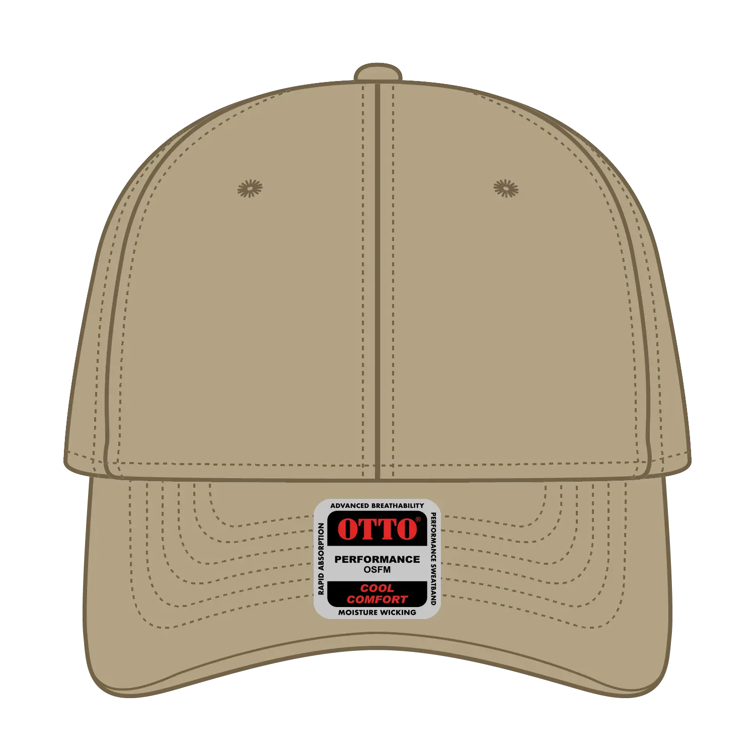 OTTO 19-1319 6 Panel Low Profile Baseball Cap - Khaki - Khaki / 6 1/2’’ - 7 5/8’’